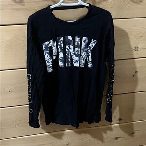 PINK Victoria's Secret Black and White Long Sleeve Tee